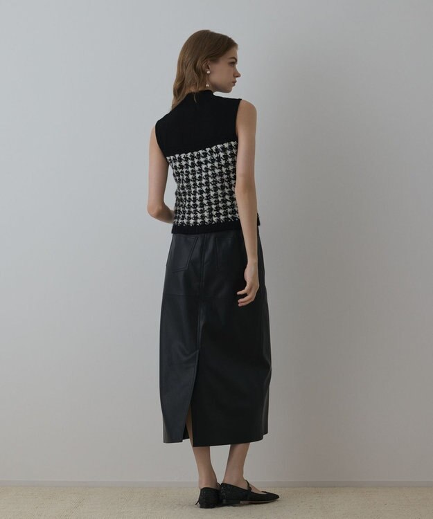 GRACE CONTINENTAL ツイードベアニットトップ ブラック