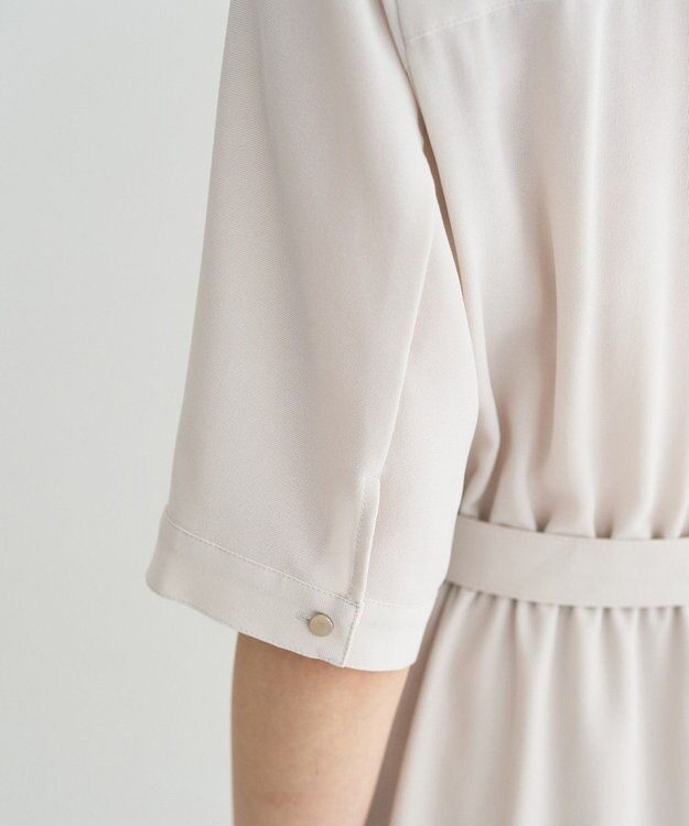 YECCA VECCA 【接触冷感】ベルト付きシャツワンピース Light Beige