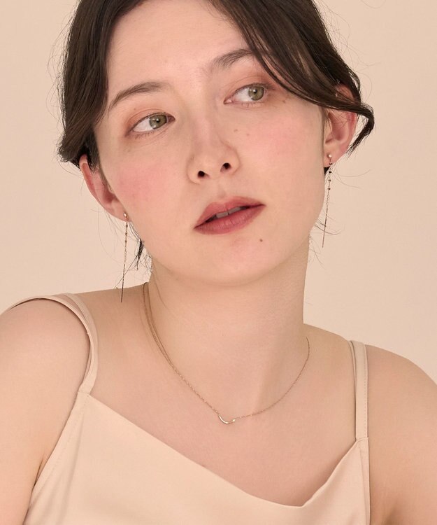 Phoebe 〈金属アレルギー対応〉エターナルクレセントネックレス シャンパンゴールド