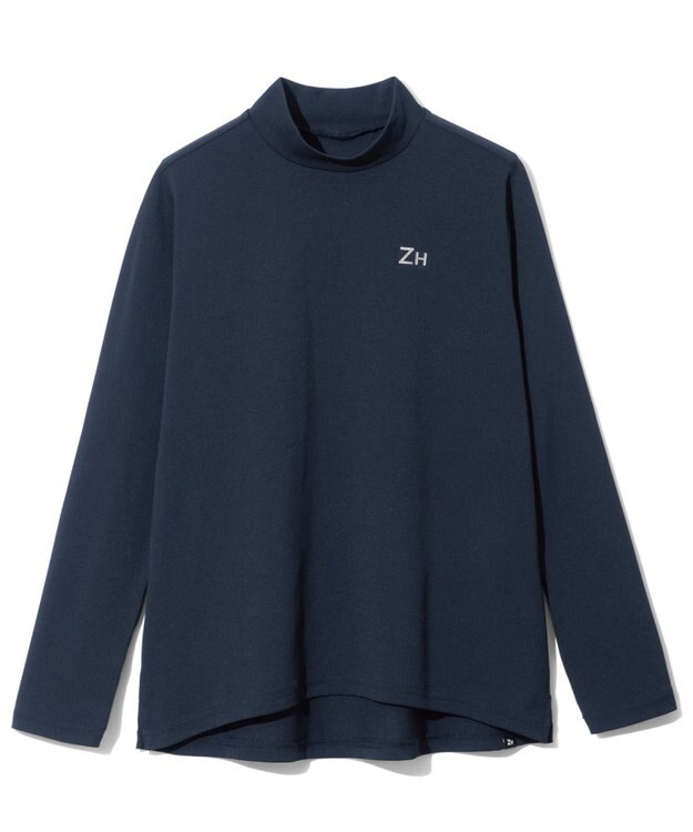 ZERO HALLIBURTON 【雑誌掲載・吸汗速乾・UVケア】 鹿の子 モックネックロングシャツ ZHG-W4A 1b 82872 ゴルフウェア ネイビー