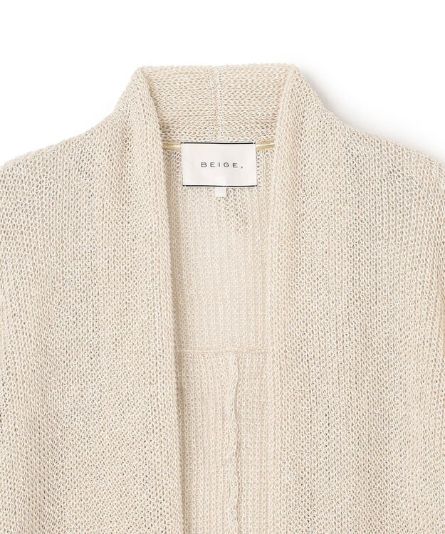 BEIGE， OPTICAL / ロングカーディガン Ecru