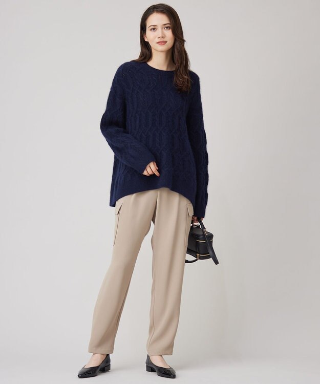 自由区 【洗える】ダブルクロスカーゴ パンツ モカ