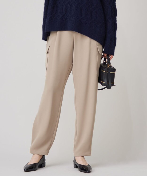 自由区 【洗える】ダブルクロスカーゴ パンツ モカ