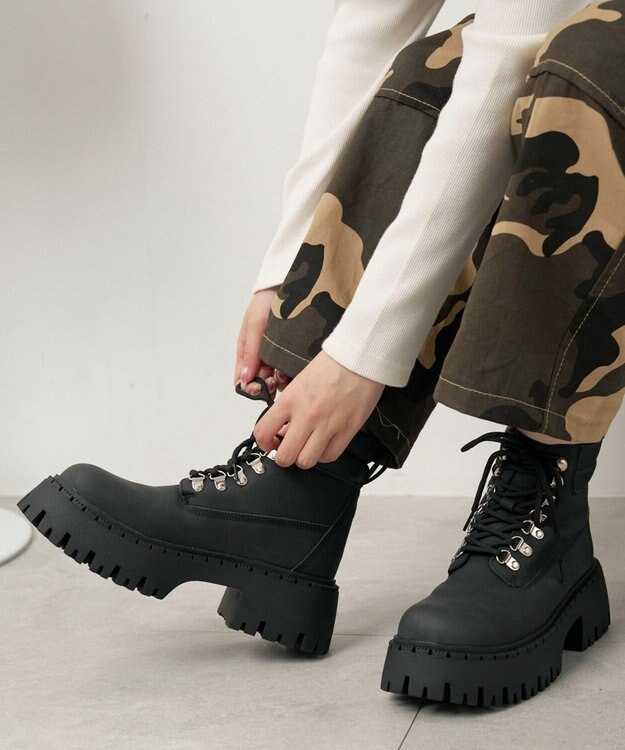 WEGO 厚底トレッキングブーツ ブラック