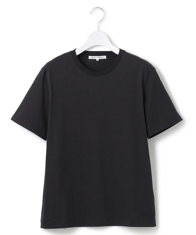 23区 L 【洗える】コンパクトヤーン スムース Tシャツ ブラック系