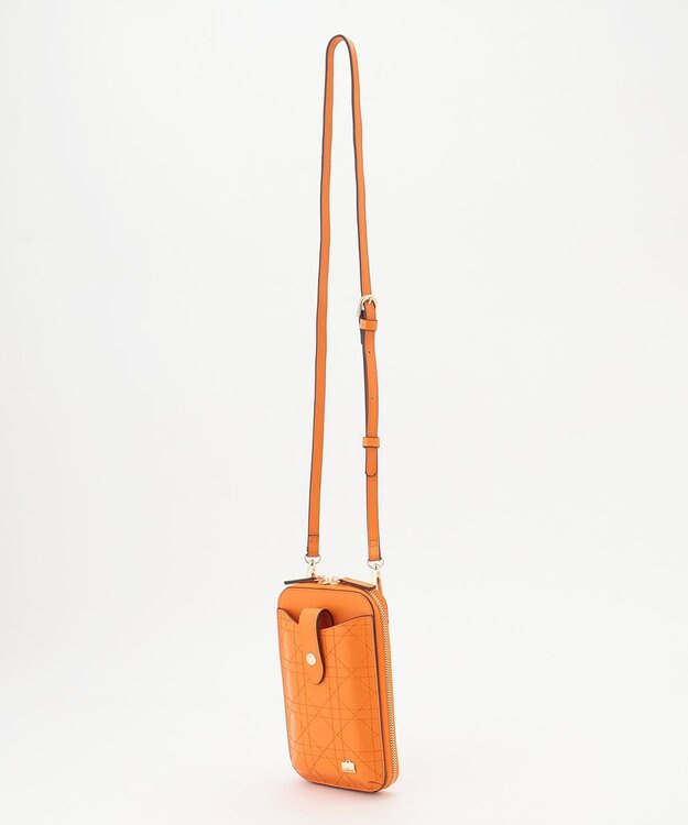 LA BAGAGERIE レザーステッチ　マルチポシェット オレンジ