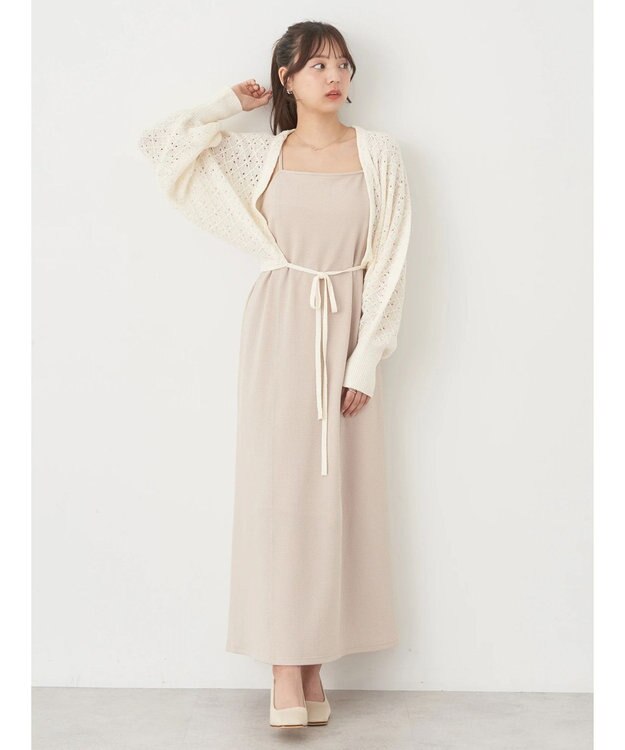 earth music&ecology ＳＥＴ２点　マルチウェイボレロキャミワンピース Beige