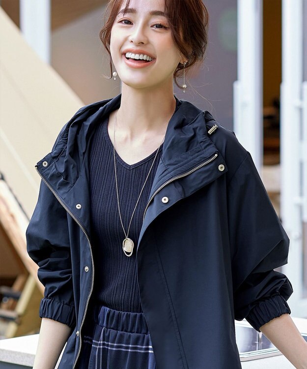 Tiaclasse 【新色追加・洗える】撥水ドロストマウンテンパーカー ネイビー