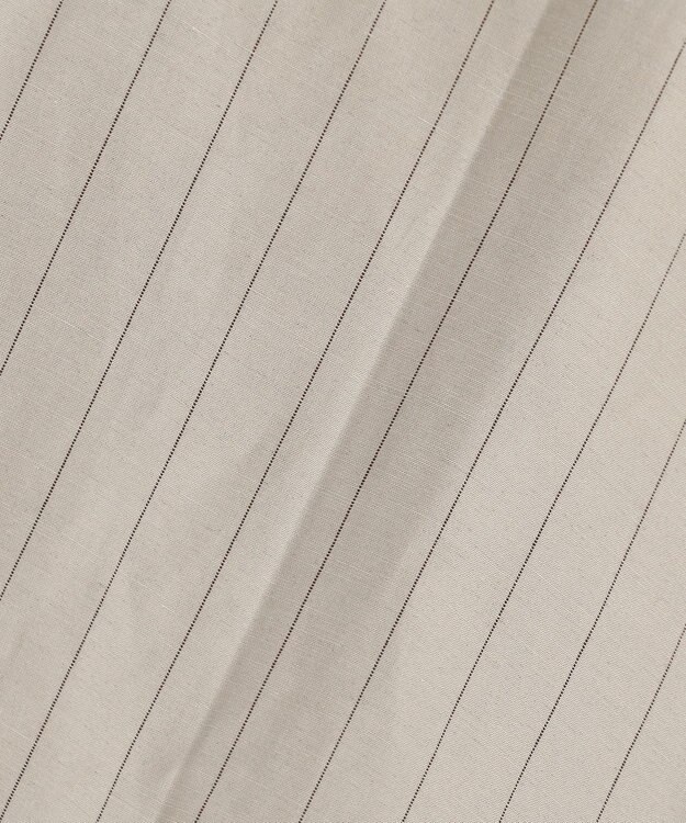 BEIGE， ERYTH / リネンストライプ タックワイドパンツ Flax × Bordeaux