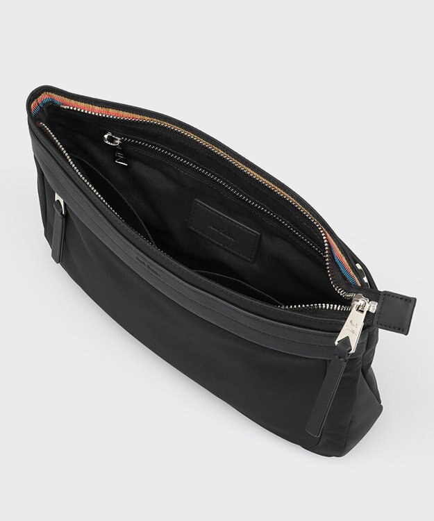Paul Smith ナイロンブライトストライプトリム SS25 2WAYミニショルダーバッグ ブラック