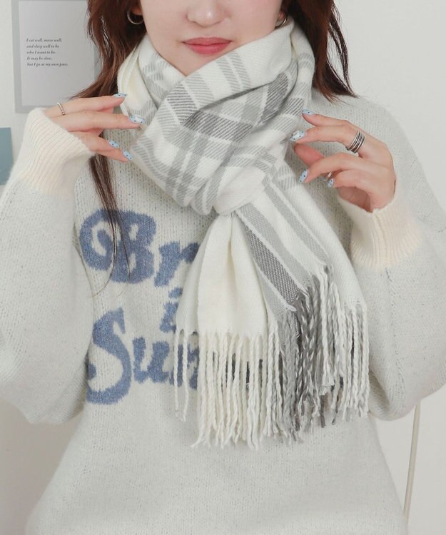 WEGO 【マフラー】大判ストール ライトグレー