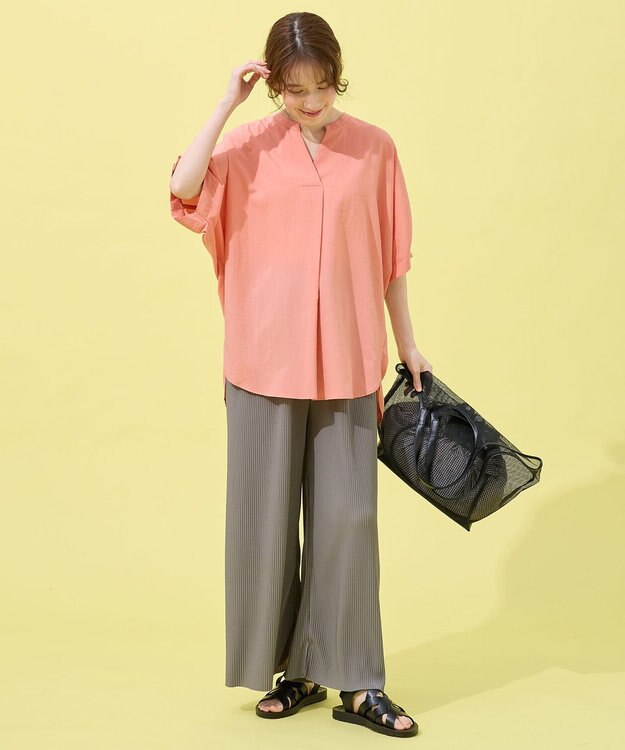 ANY 【洗濯機可】プリーツジャージパンツ チャコール