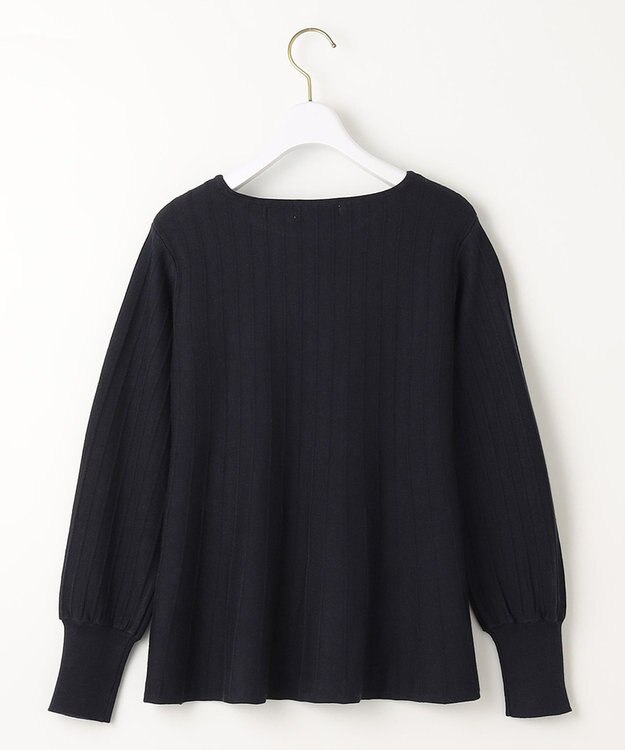 ANY SIS L 【洗える】ペプラム ニット ネイビー