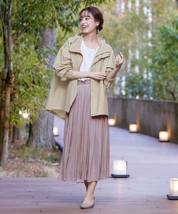 Tiaclasse 【新色追加・洗える】撥水ドロストマウンテンパーカー ベージュ