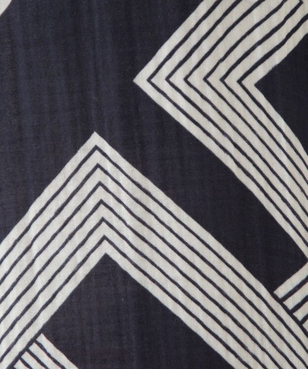 UCHINO クレープガーゼ ジオメトリックワンピース ダークブルー