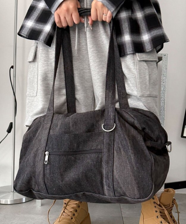 WEGO 2wayBIGボストンショルダー デニムブラック