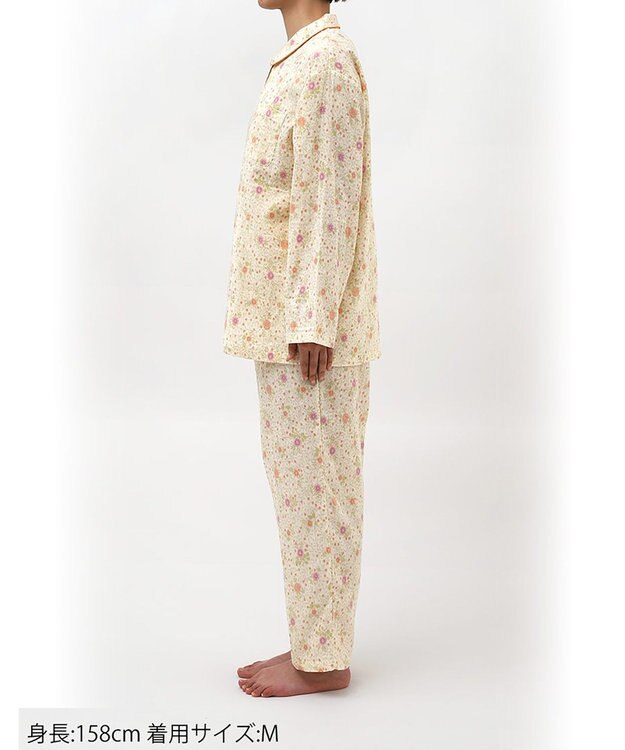 Wing パジャマ 綿100%(本体) 二重ガーゼ レディース 長袖 長ズボン EP5074 ウイング／ワコール クリーム