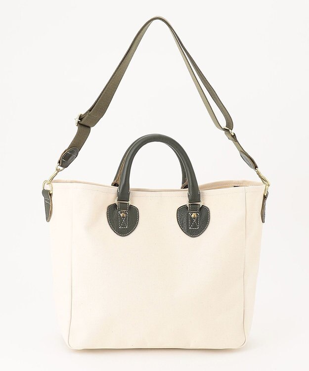 UNBILLION Otias 8号キャンバスシュリンクレザートートバッグ カーキ