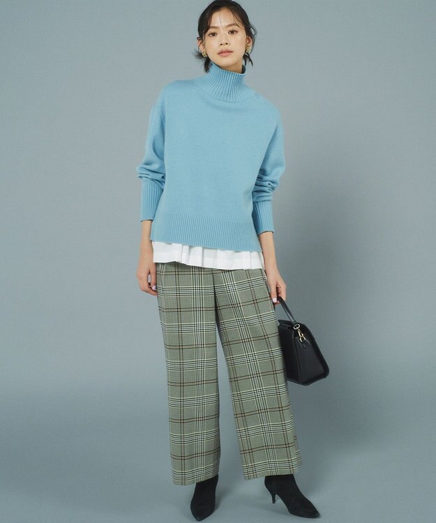 組曲 T/Rツイルストレッチ ワイドパンツ ベージュ系3