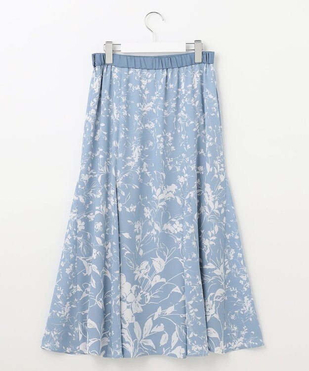 自由区 【XSサイズ～/洗える】グラデーションフラワープリントマーメイドライン スカート スカイブルー系5