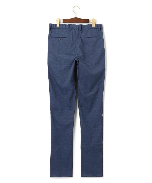 J.PRESS MEN 感動！？上品な見た目に着心地抜群なセットアップ【MECHANICAL】【超軽量 / 清涼感 / 洗える】ハイパワーストレッチ リネンルックパンツ ネイビー系