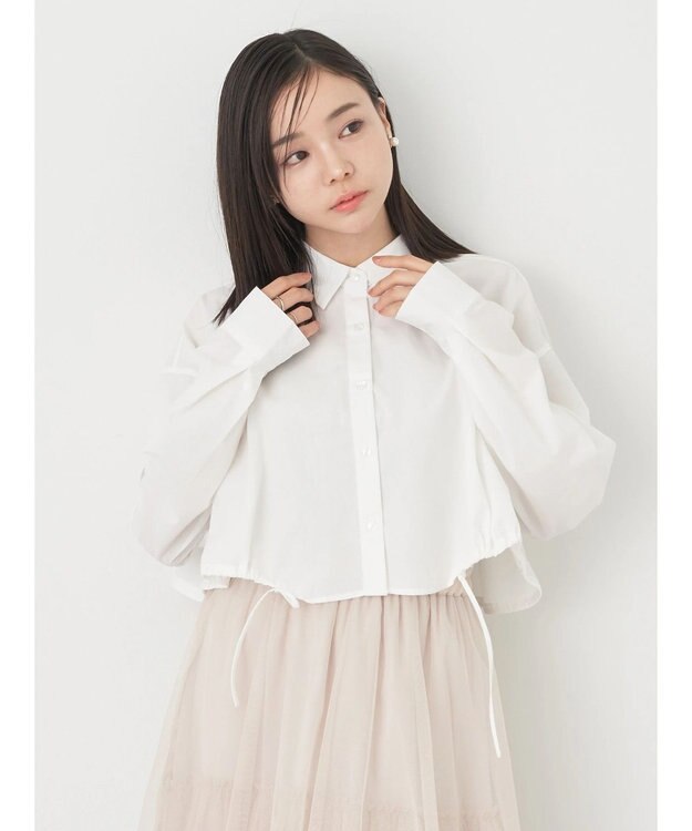 earth music&ecology ドロストヘムショートシャツ Off White