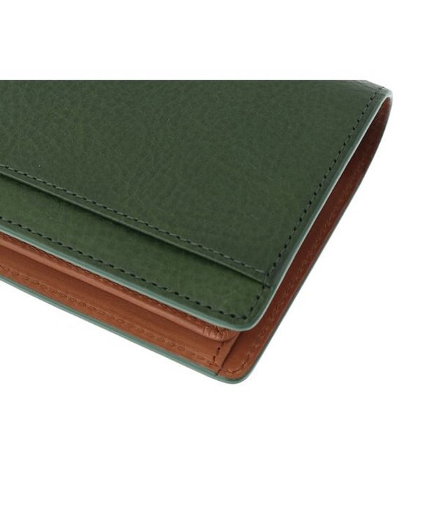 genten ミネルヴァ2 二つ折り財布内Lファスナー グリーン