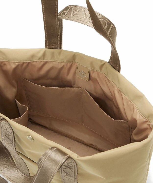 TOPKAPI 【Breath TOPKAPI】ナイロン ロゴテープ 2way ハンドル トートバッグ ベージュ