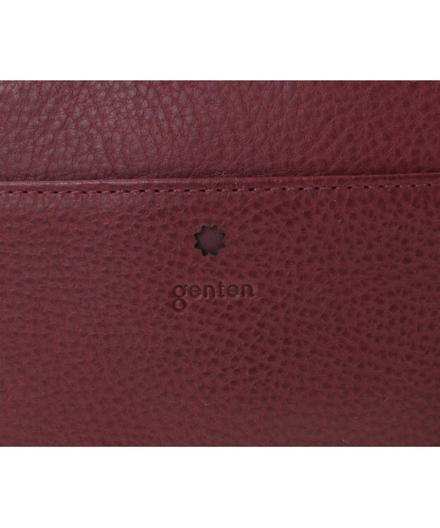 genten アーガイルカットワーク ポーチ ワイン