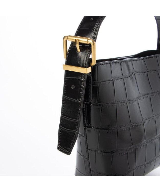 UNBILLION カシュカシュ cachechche / クロコ型押し2wayミニショルダー ブラック