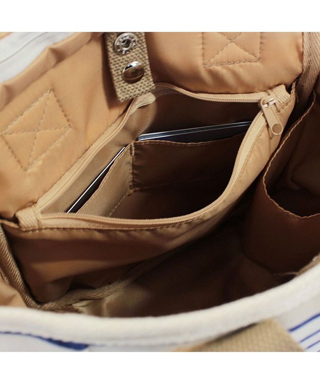 ROOTOTE 3082【ポケット充実】NA.デリ.2WAY.テンジク-C 01：アイボリー×ブルー