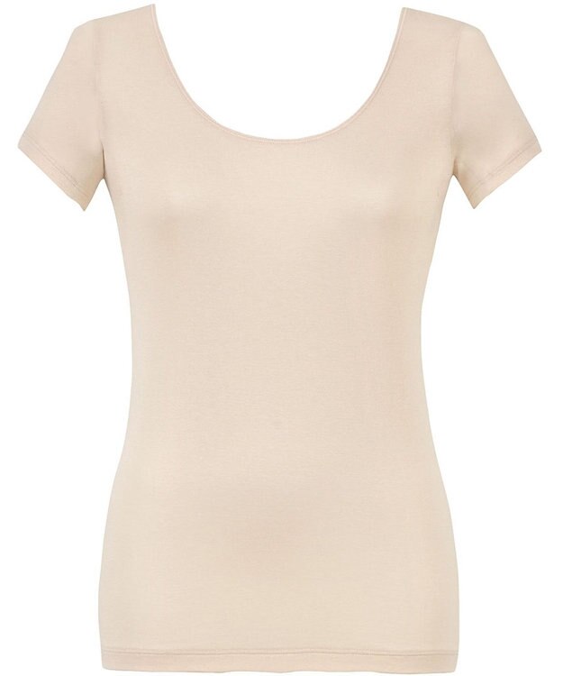 Wing インナー 【綿の贅沢オーガニック】 オーガニックコットン混素材 薄くて軽い ２分袖 EL1256 ウイング／ワコール ベージュ