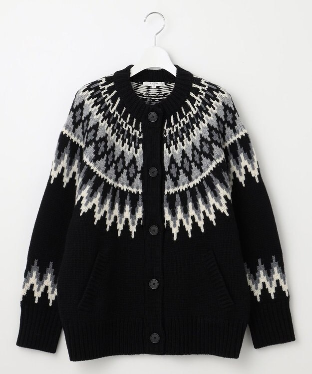 23区 S 【SLOW/一部店舗限定】ノルディック ニット カーディガン ブラックベース