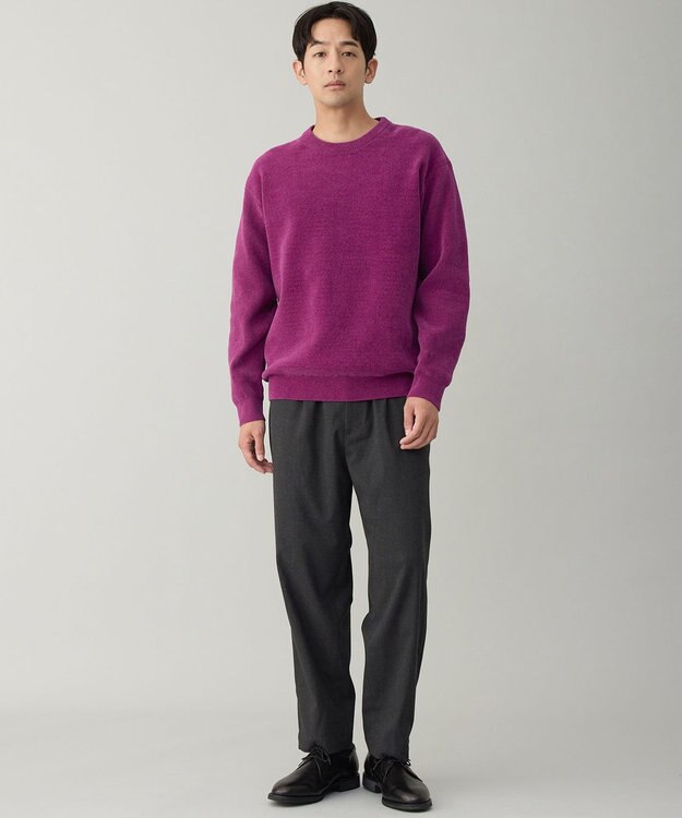 UNFILO MENS ライトモール ニット パープル