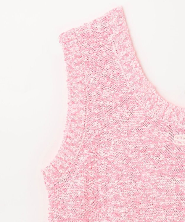 GRACE CONTINENTAL ネップツイードニットノースリーブ ピンク