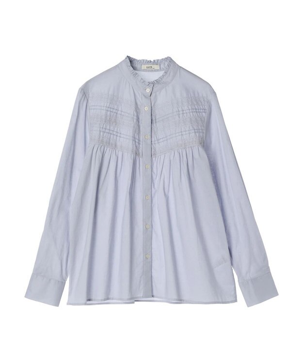 earth music&ecology ピンタックレースブラウス Sax