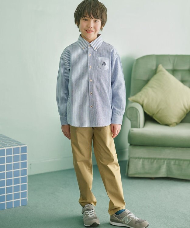 J.PRESS KIDS 【100-130cm】ヘリンボーンツイル ロングパンツ ベージュ系