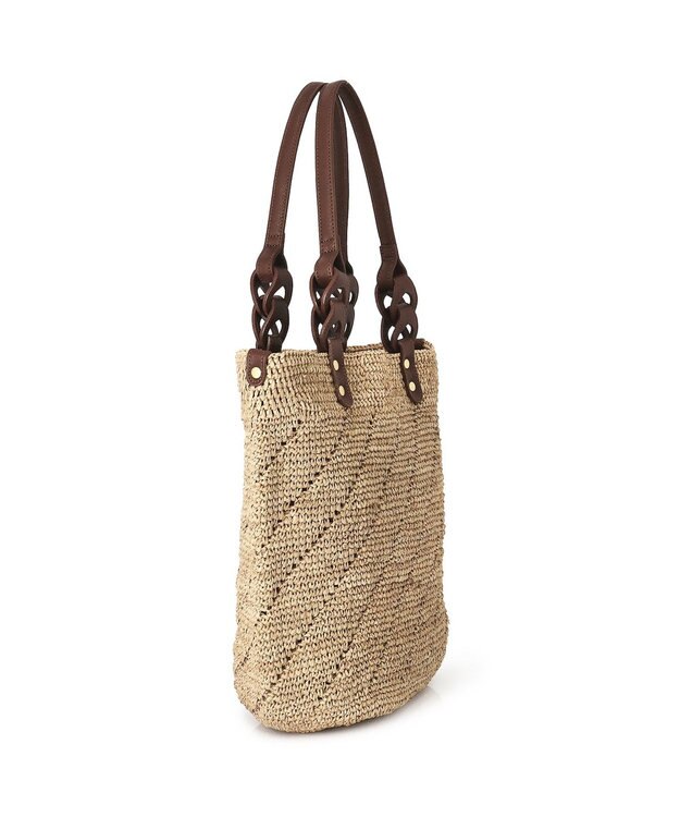 IBIZA ラフィア　セミショルダーバッグ 濃茶