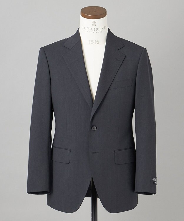 GOTAIRIKU オールシーズン対応【御幸毛織】WOOL×SOLOTEX ストレッチスーツ（グレー無地） グレー系
