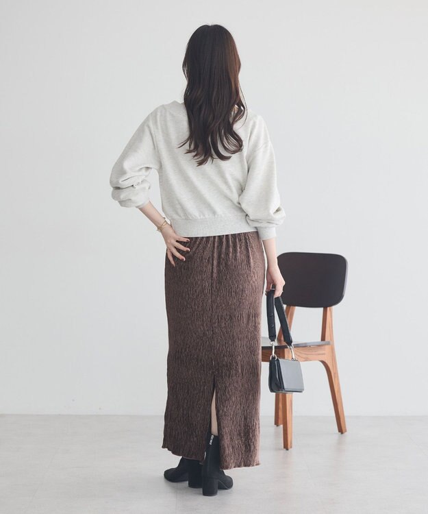 earth music&ecology シャイニーベロアスカート Brown