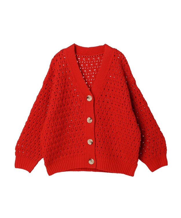 Green Parks ・Ｐｅｔｉｔ　Ｆｌｅｕｒ　スカシアミニットカーディガン Red