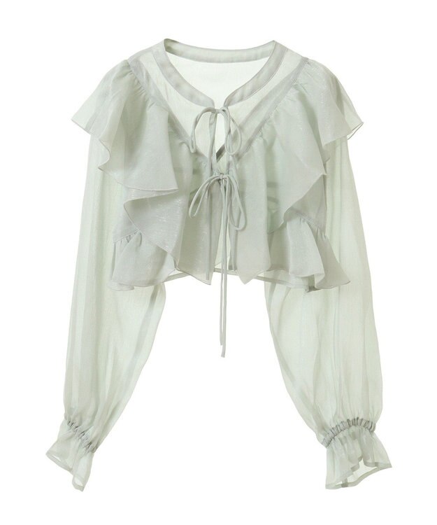 earth music&ecology シアーラッフルショートボレロ Mint