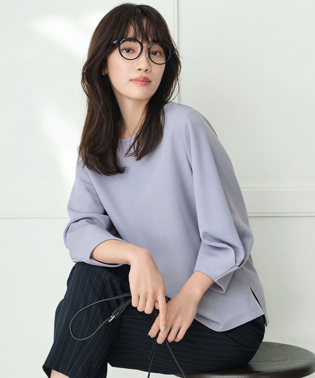 ANY 【6サイズ展開/ウエストゴム】イージーテーパードパンツ ネイビーストライプ