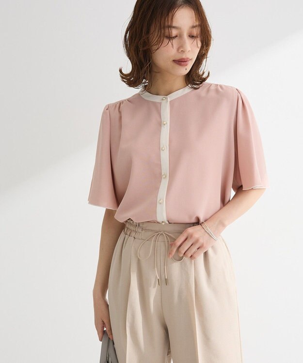 Green Parks ・ＥＬＥＮＣＡＲＥ　ＤＵＥ　バイカラーブラウス Pink