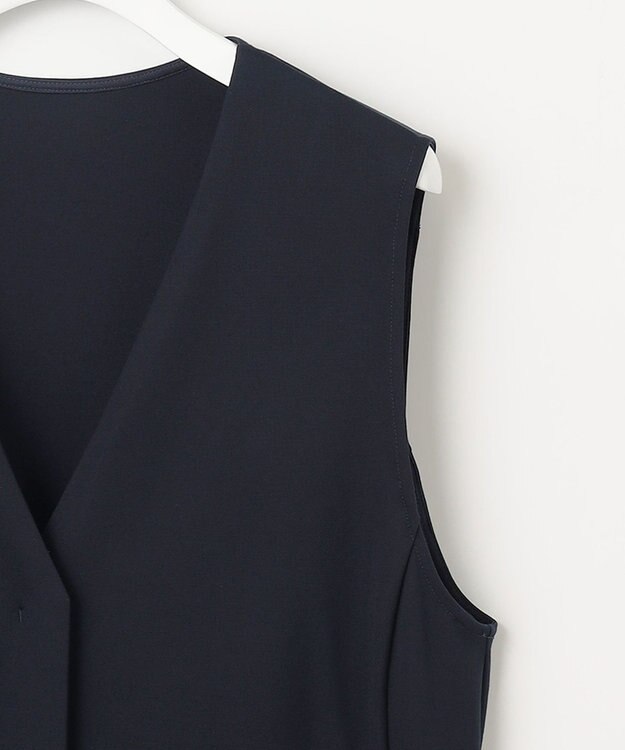 J.PRESS LADIES 【洗える】Hari-Puru jersey ジレ ネイビー系