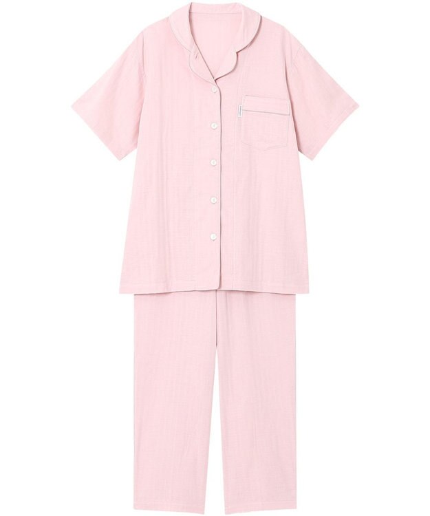 ワコール／睡眠科学 パジャマ 5分袖 半袖 9分丈 綿100%(天綿)(本体) レディース YDT144 睡眠科学／ワコール ピンク