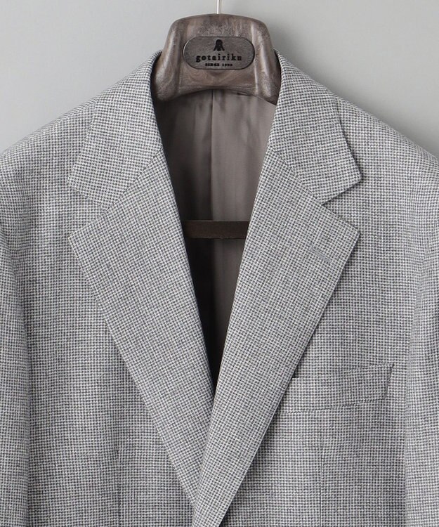 GOTAIRIKU 【CANONICO/カノニコ】サキソニーウールコットンブレンド ジャケット_グレー千鳥柄 ライトグレー×千鳥格子
