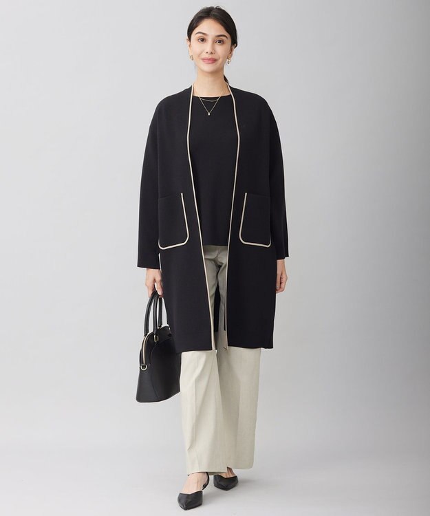 自由区 S 【WEB限定カラーあり・洗える】ドライコットンハイゲージプルオーバー ニット ブラック