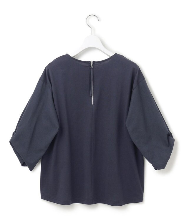 J.PRESS YORK STREET 【WOMEN】【SMOOTH JERSEY】ツイストスリーブ プルオーバー ネイビー系