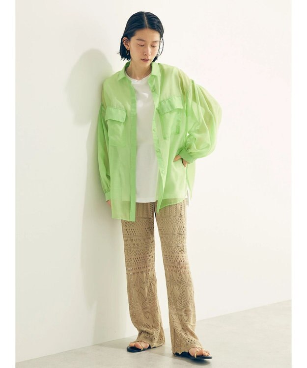 AMERICAN HOLIC 透かし編みニットパンツ Beige